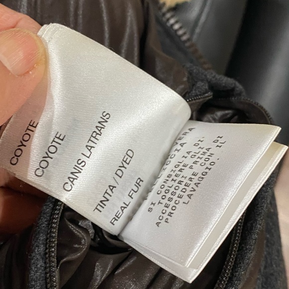 Moncler Moncler Gray wool and brown corduroy fur down. - Picture 11 of 16